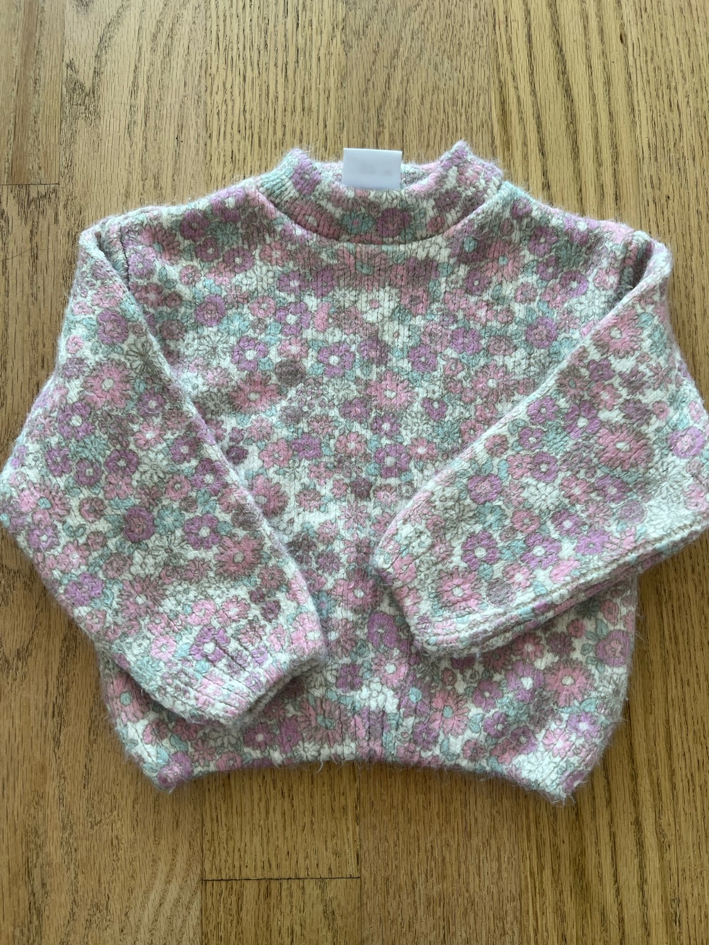 12-18 months Zara Floral Crewneck Sweater in Pink and Mint